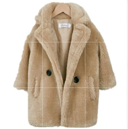 Lapel Cashmere Coat for Kids