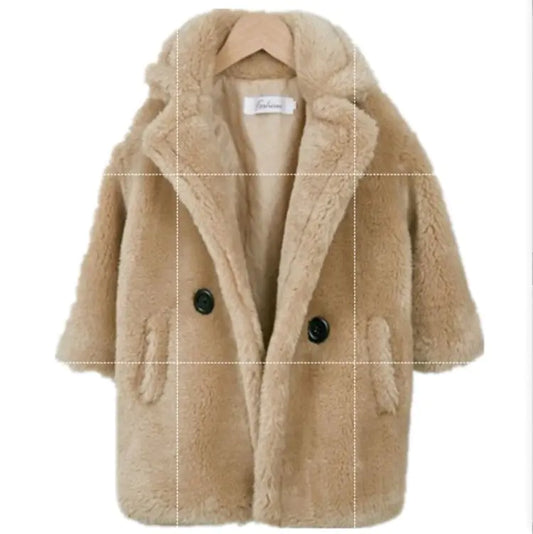 Lapel Cashmere Coat for Kids
