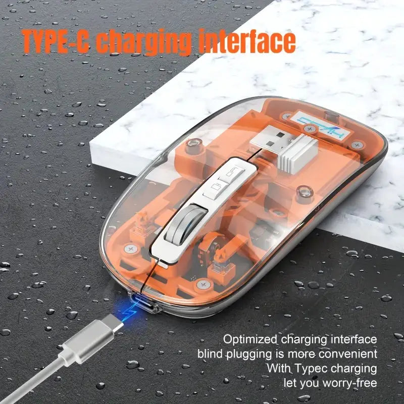 2.4G Wireless Mouse with Transparent Shell and 2400DPI