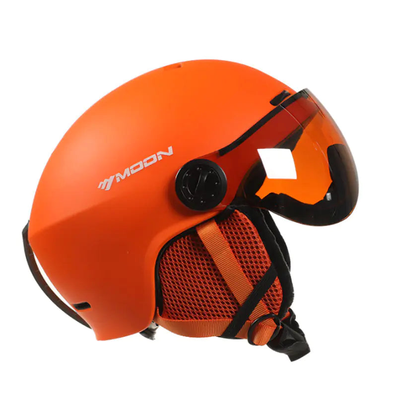 Moon Ski Helmet with Integrated Goggles for Safety