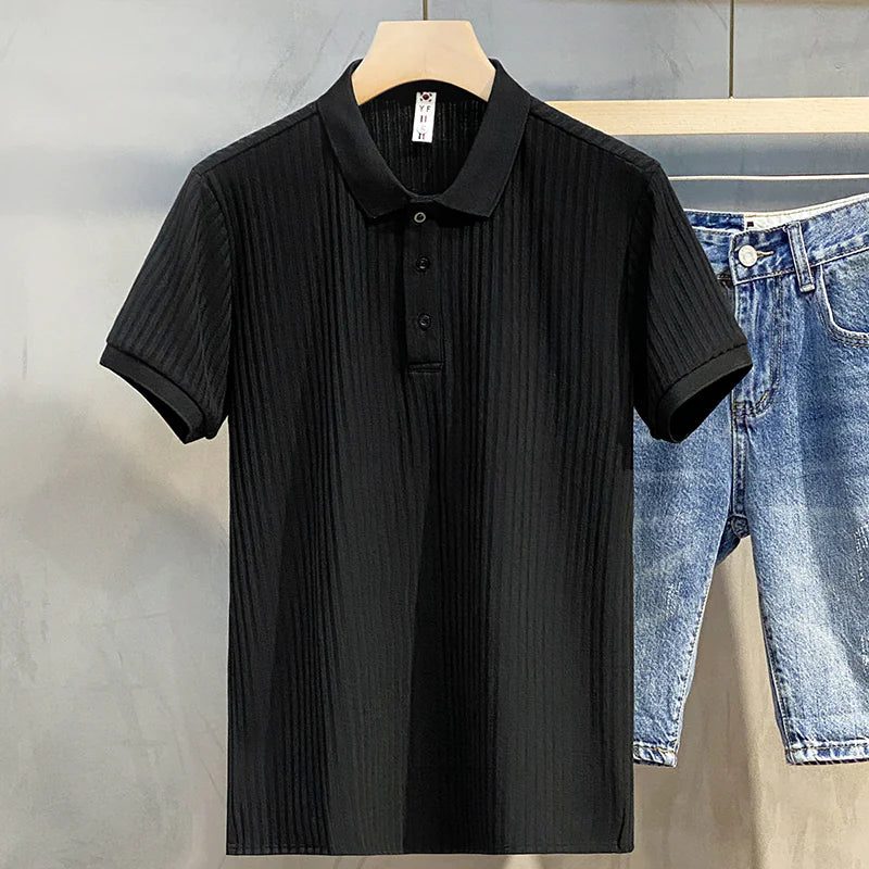 Men's High-End Polo Shirt - Summer Short Sleeve Stylish Lapel Tee