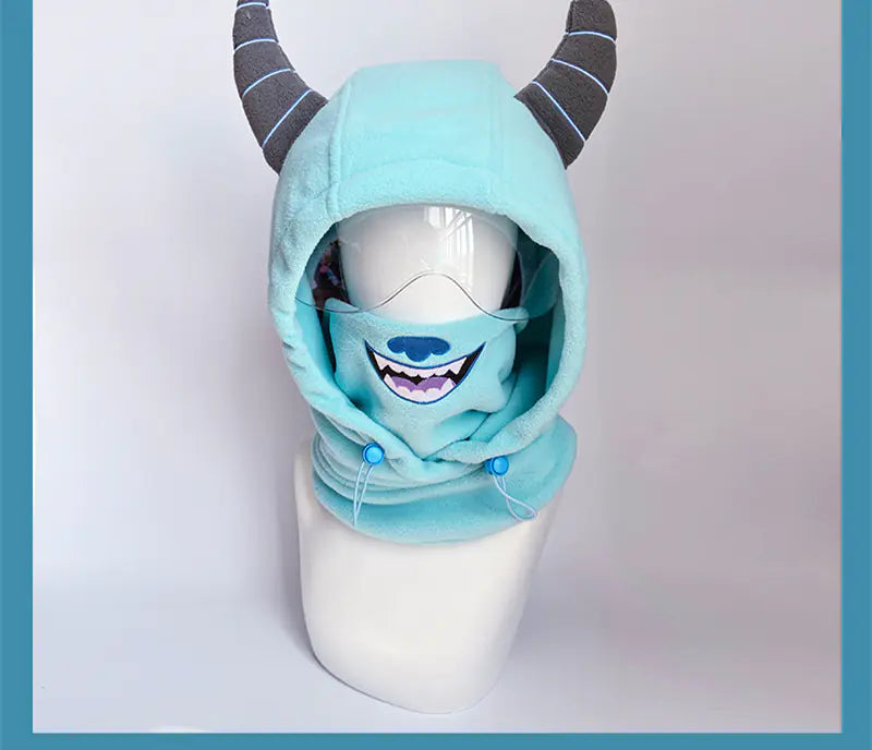 Cute Cartoon Windproof Ski Helmet Hat for Warmth