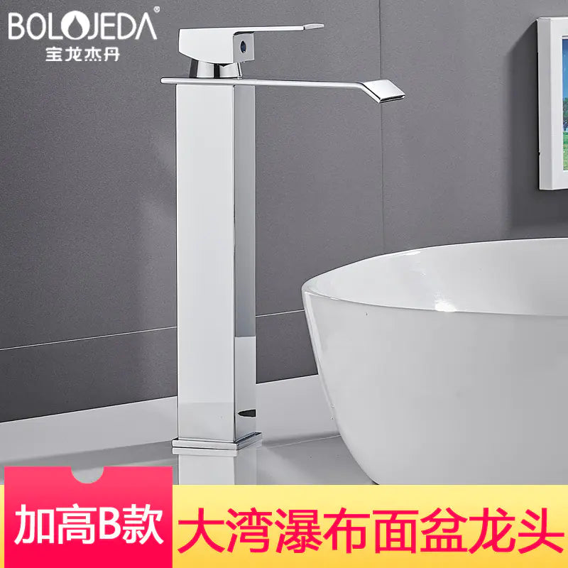 Square Stainless Steel Waterfall Faucet for Sink