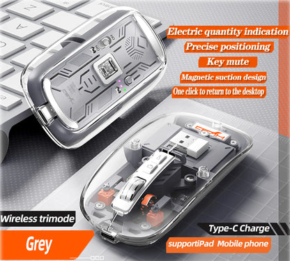 2.4G Wireless Mouse with Transparent Shell and 2400DPI