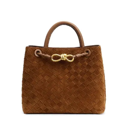 Matte Leather Woven Handbag