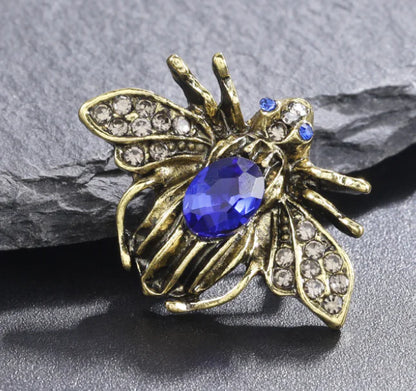 Vintage Insect Brooch with Rhinestones for Women