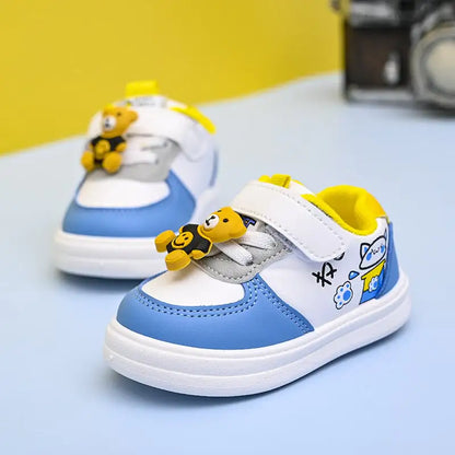 Leather Surface Sneakers for Baby Toddler Boys & Girls