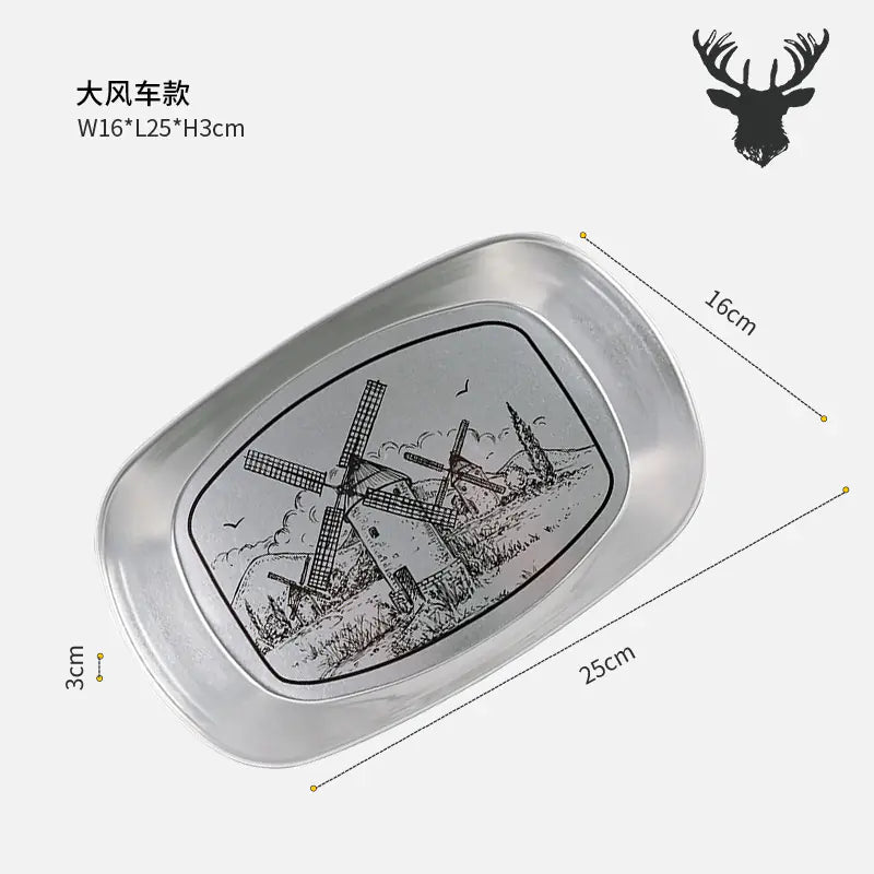 Outdoor Camping Fruit Tray - Vintage Metal Snack Plate