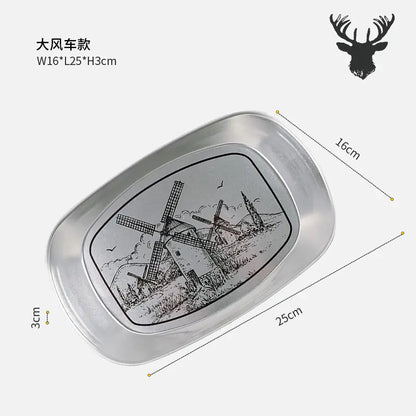 Outdoor Camping Fruit Tray - Vintage Metal Snack Plate