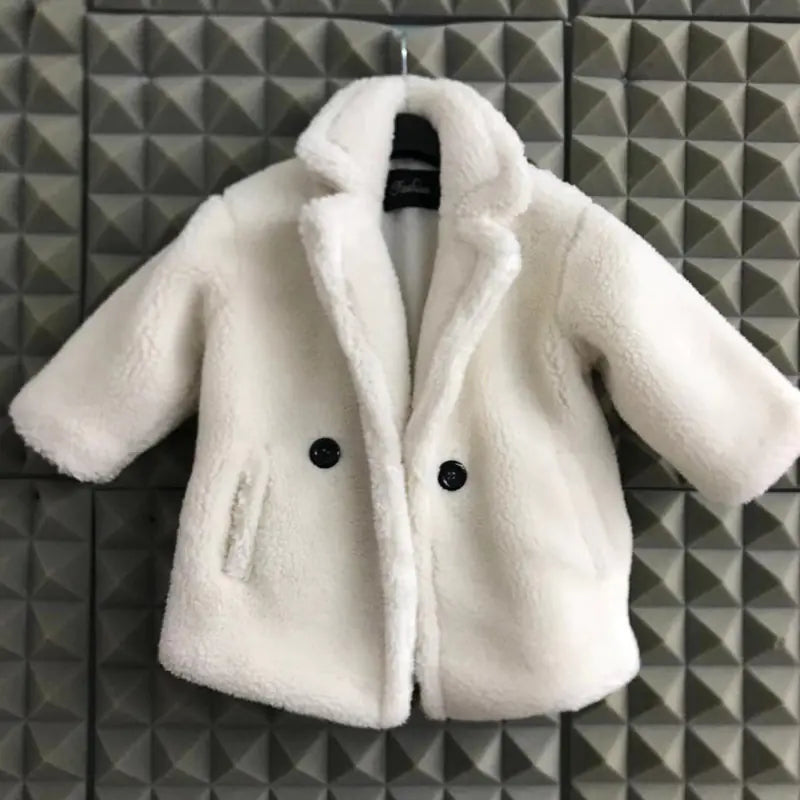 Lapel Cashmere Coat for Kids