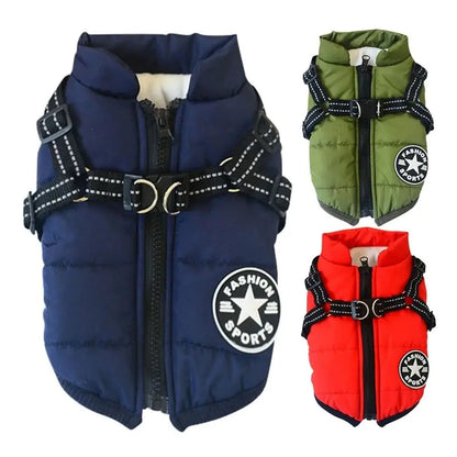 Waterproof Pet Cotton Jacket for Dogs - Winter Ski Suit
