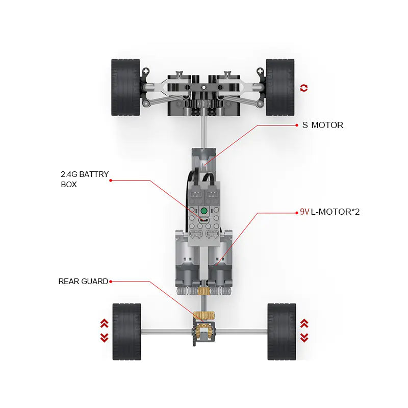 Assembled High Brick Particle Technology Power Unit Toy