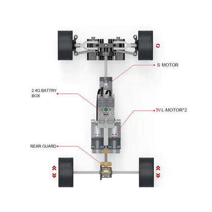 Assembled High Brick Particle Technology Power Unit Toy