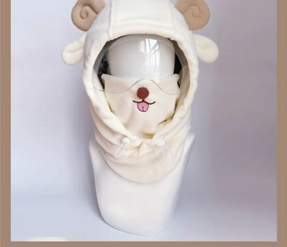 Cute Cartoon Windproof Ski Helmet Hat for Warmth