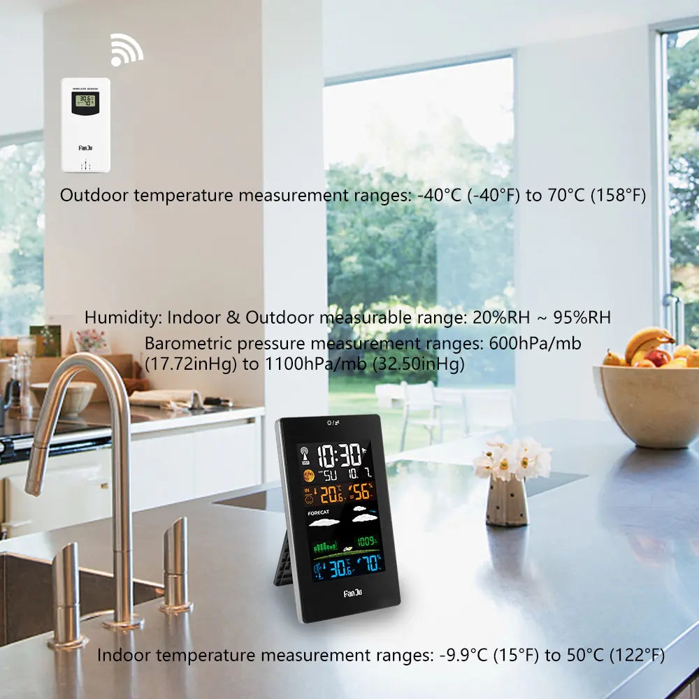 Wireless Wall-Mounted Temperature and Humidity Sensor Clock