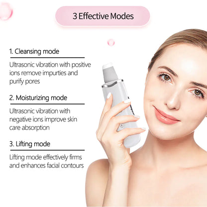 Rechargeable Ultrasonic Skin Scrubber and Blackhead Remover